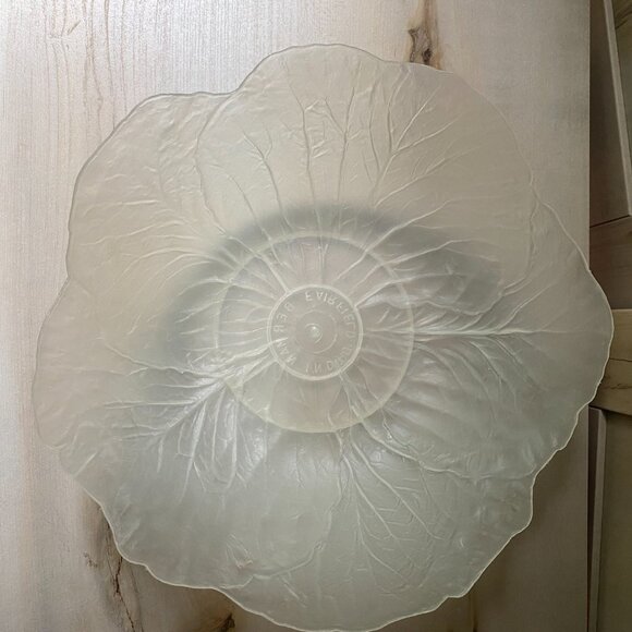 VTG Berman Industries frosted plastic lettuce / cabbage leaf salad serving bowl - Picture 4 of 8